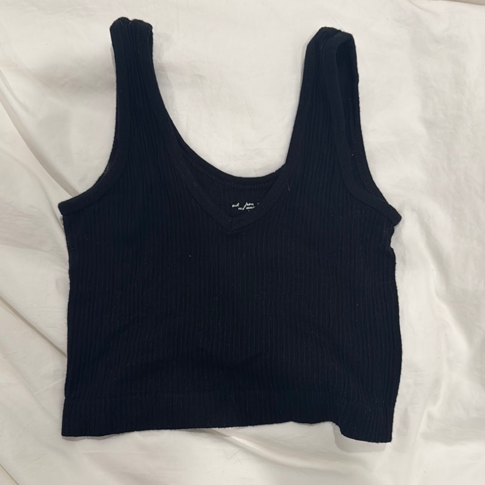 Black Ribbed Women's Tank Top